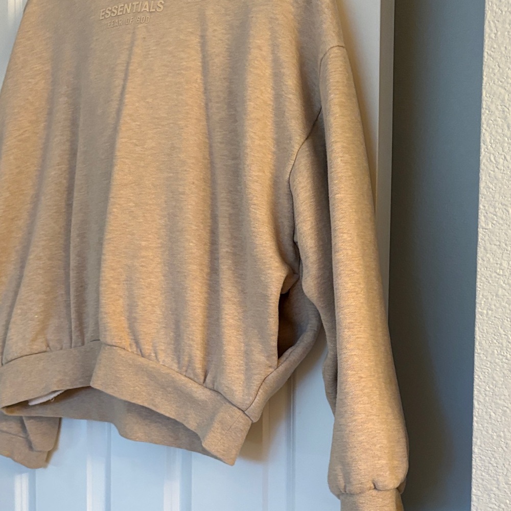 Essentials Tan Logo Pullover - Picture 3 of 5